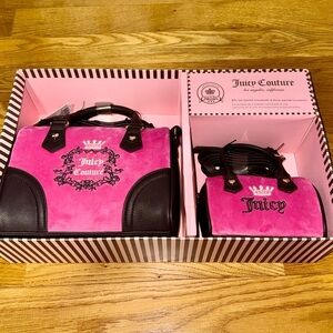 New Women Girls Juice Couture Satchel Crossbody Micro Satchel Crossbody 2pc Set﻿